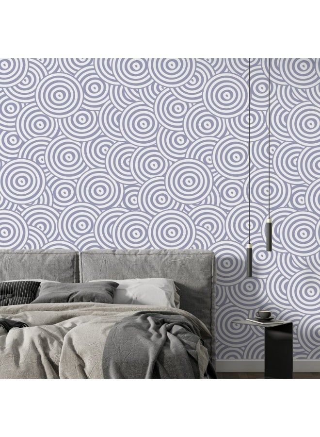 Home Gallery Circle Pattern Neutral Geometric  Fabric Wallpaper Covers An Area ​​Up To 4.2Mx3M With Adhesive  And Smoothing Tool - Image 5