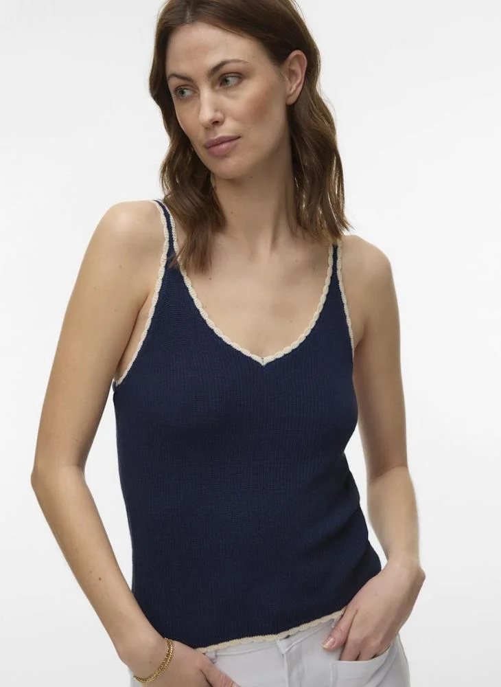 VERO MODA V-Neck Contrast Top