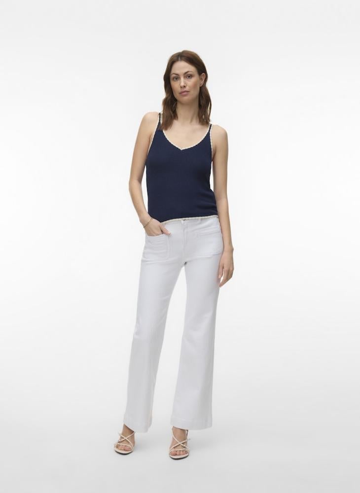 VERO MODA V-Neck Contrast Top - Image 4
