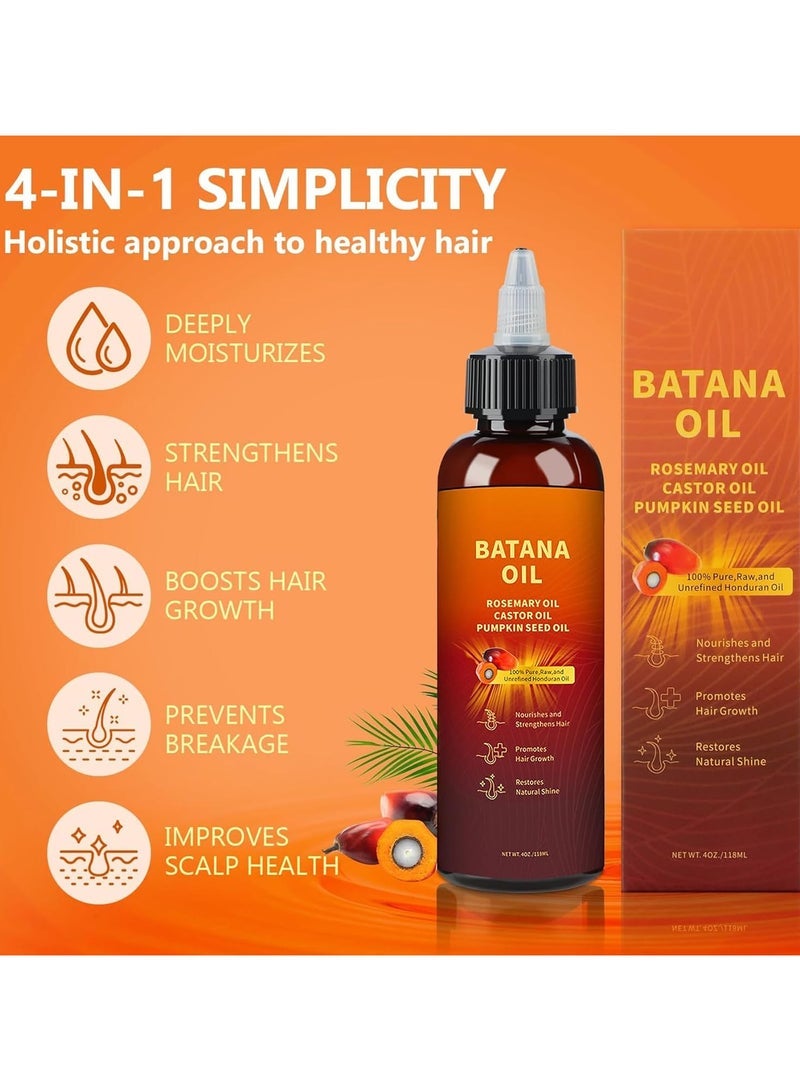 ATRJSZ Organic Batana Oil for Hair Growth (118ml/4oz), USDA Certified, Natural & Cold-Pressed, Deep Hydration, Hair & Scalp Repair, Anti-Hair Loss with Castor & Rosemary Oil for Stronger - Image 3