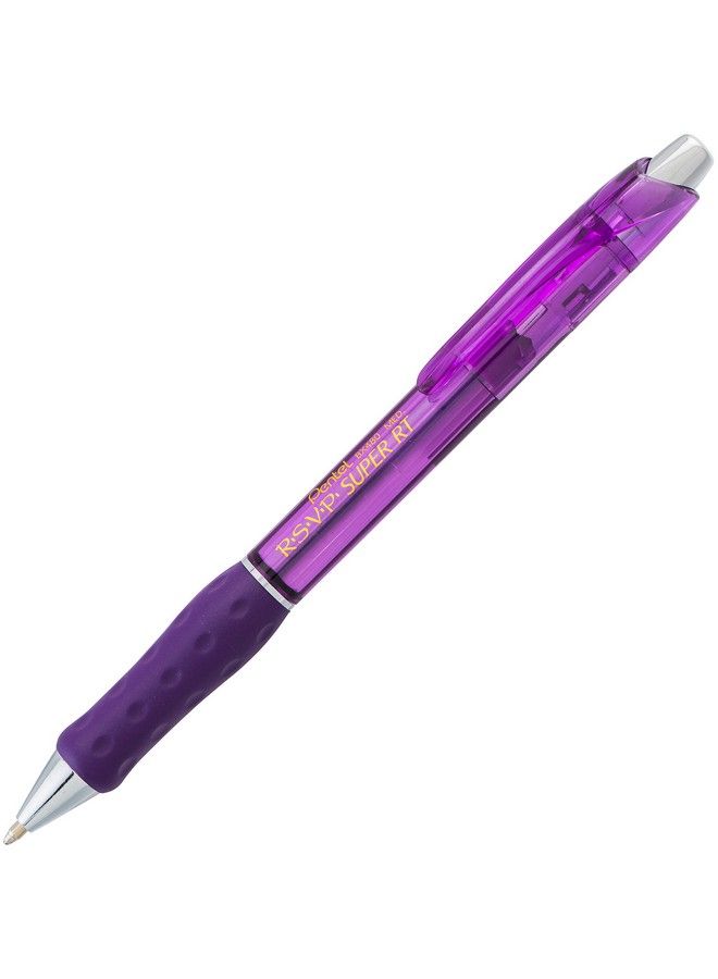 Pentel Rsvp Super Rt Ballpoint Pen (1.0Mm) Medium Line Violet Ink 2Pk Bx480Bp2V - Image 3