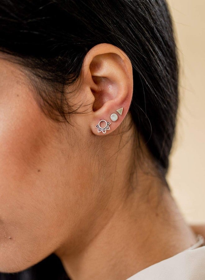 Boma Jewelry Sterling Silver Triangle Geometric Stud Earrings - Image 4