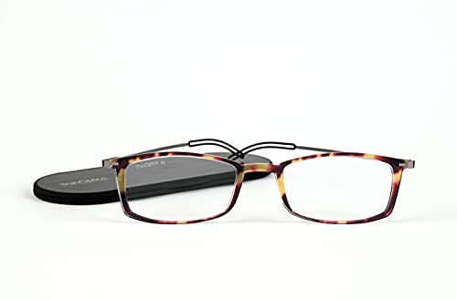 ThinOptics حافظة ألومنيوم ThinOptics ميلانو + نظارات قراءة مستطيلة Frontpage بروكلين، مستطيل/سلحفاة، 44 مم + 0 - Image 3
