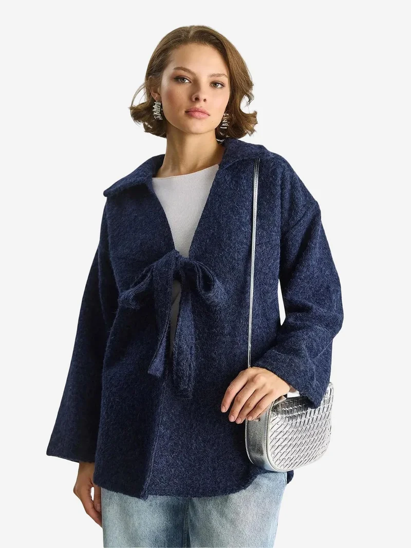 بيانكو لوتشي كارديجان فضفاض بياقة على شكل حرف  مع رباط