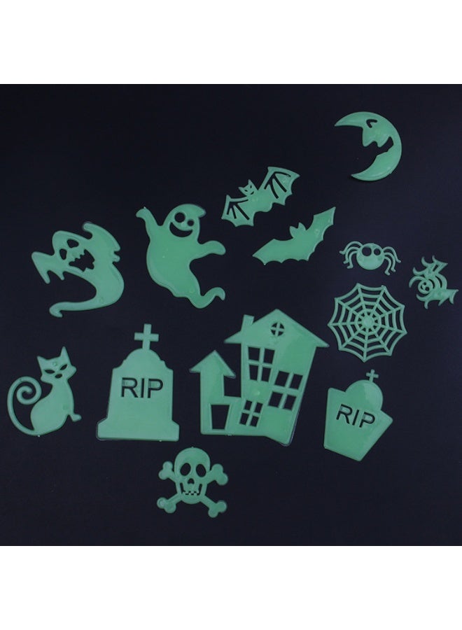 NIBEMINENT Glow in the Dark Halloween Wall Stickers - Eye-Catching Spooky Decor