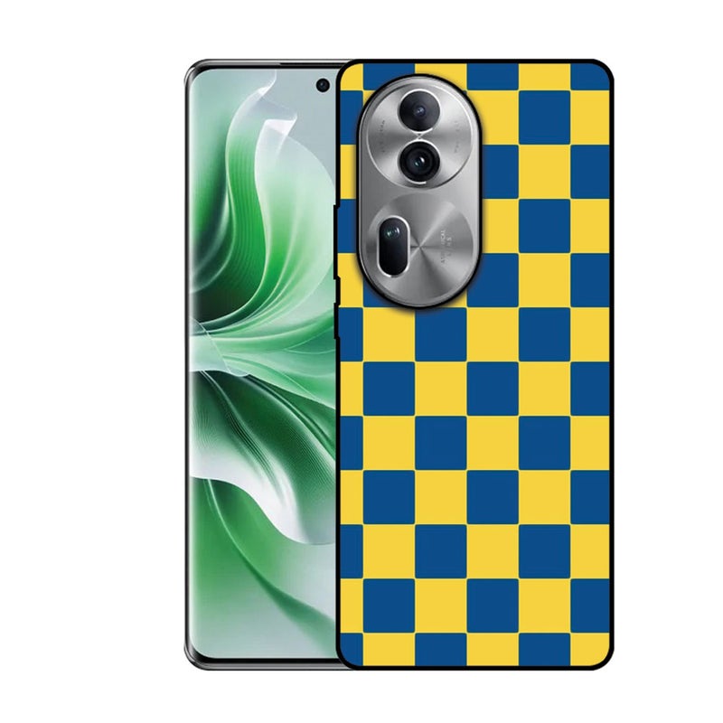 EYE CATCH Printed Protective Case Cover For Oppo Reno 11-  Blue & Yellow Blocks - Image 1