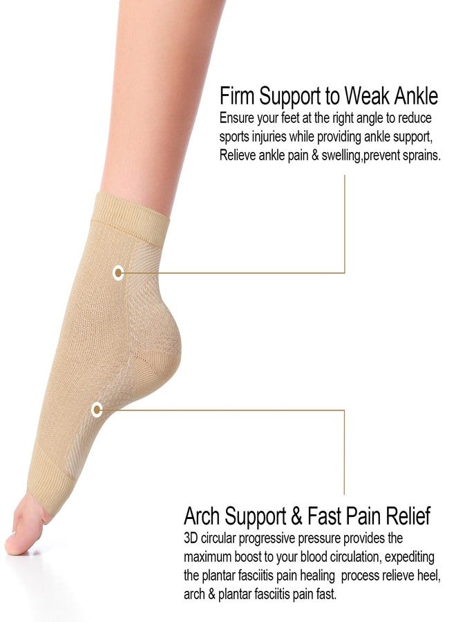 Geyoga 7 Pairs Ankle Compression Sleeves Ankle Brace Socks Plantar Fasciitis Relief Sock with Foot Arch Support for Women Men Relieves Foot Heel Pain (Size XXL) - Image 2