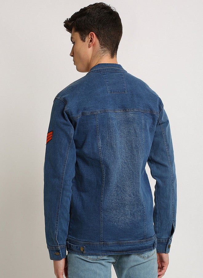 Kaali Peeli Spread Collar Washed Outdoor Denim Jacket - Image 3