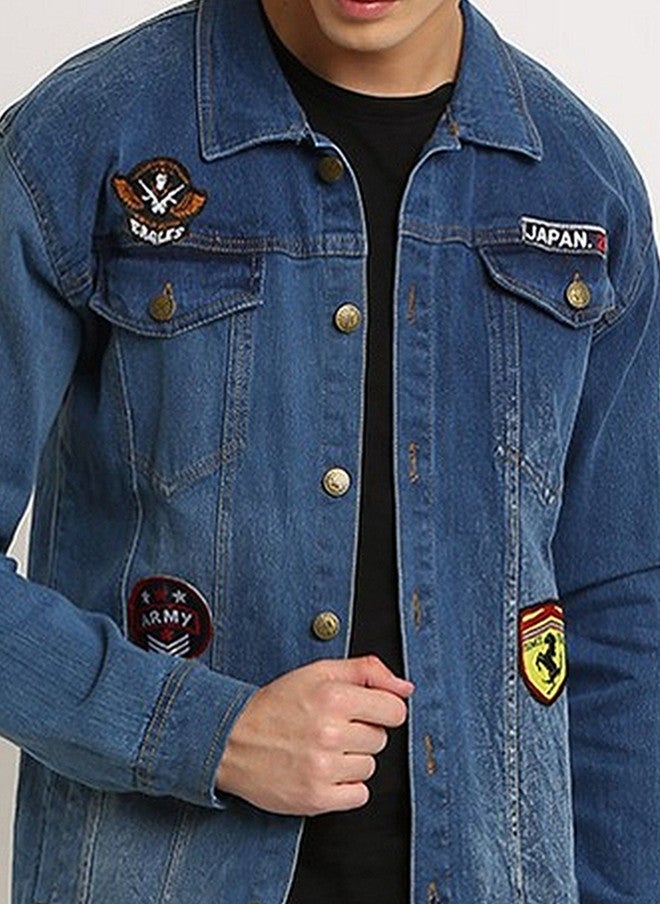 Kaali Peeli Spread Collar Washed Outdoor Denim Jacket - Image 2