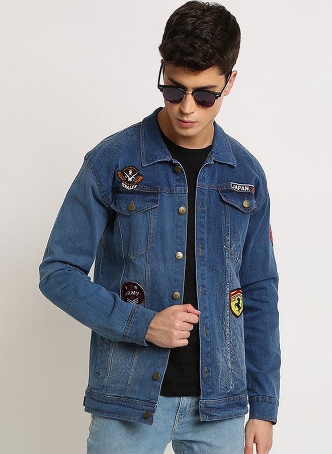 Kaali Peeli Spread Collar Washed Outdoor Denim Jacket - Image 1