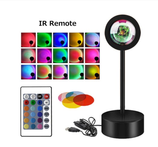 Smart APP Sunset Lamp Color Control Four lens 24KEY remote control USB section