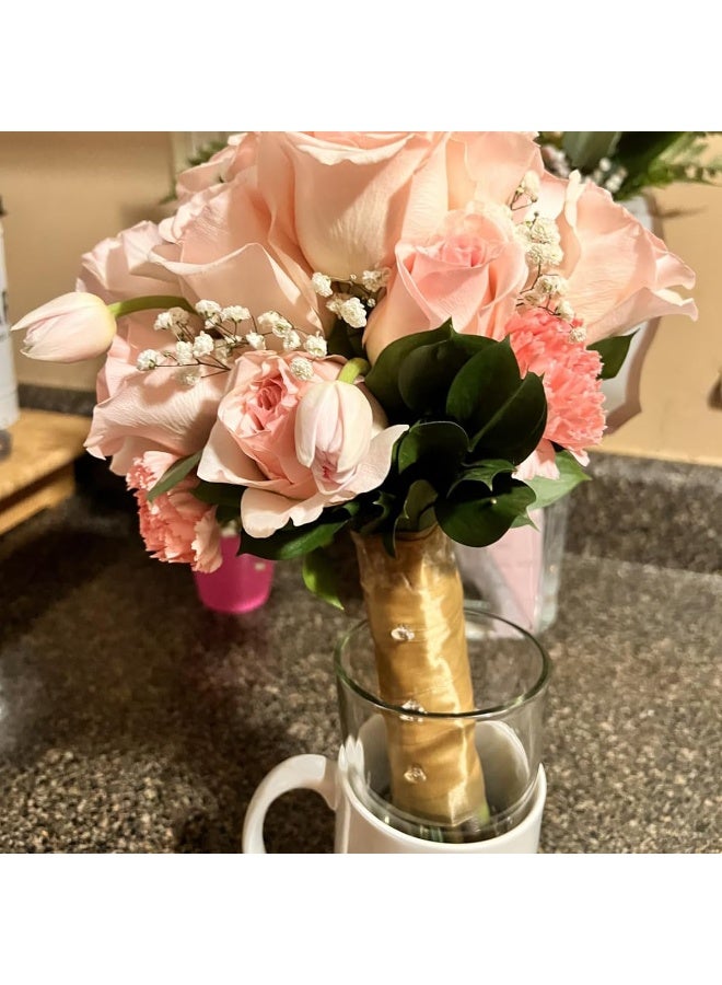 2.5cm Champaign Gold Solid Satin Ribbon, 22m Craft Fabric Ribbon for Gift Wrapping Floral Bouquets Wedding Party Decoration(Set of 2) - Image 5