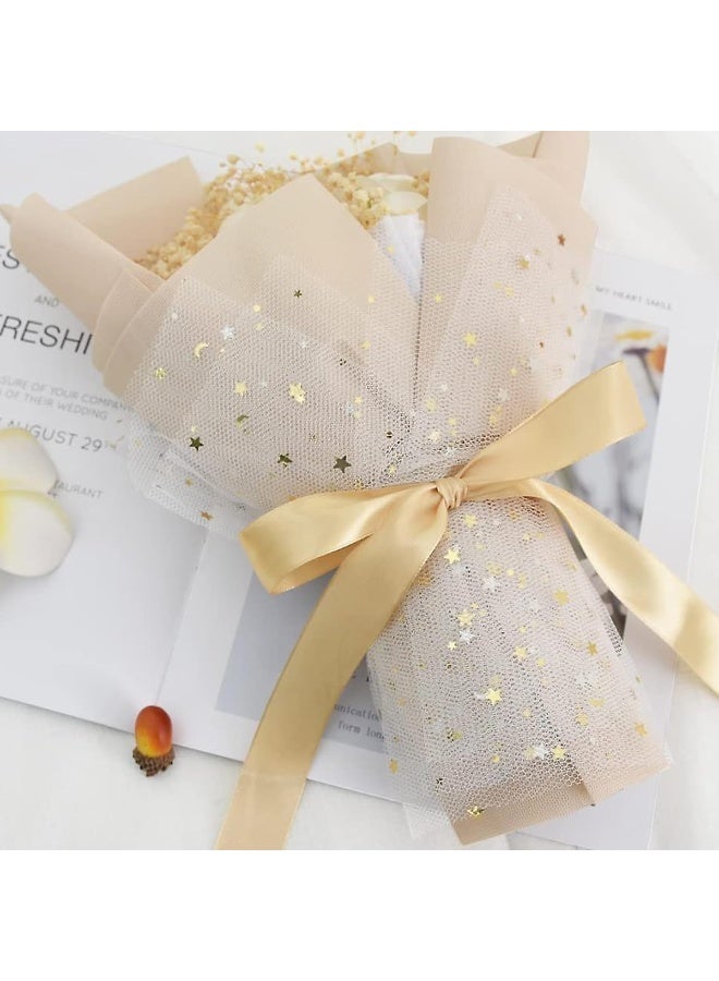 2.5cm Champaign Gold Solid Satin Ribbon, 22m Craft Fabric Ribbon for Gift Wrapping Floral Bouquets Wedding Party Decoration(Set of 2) - Image 4