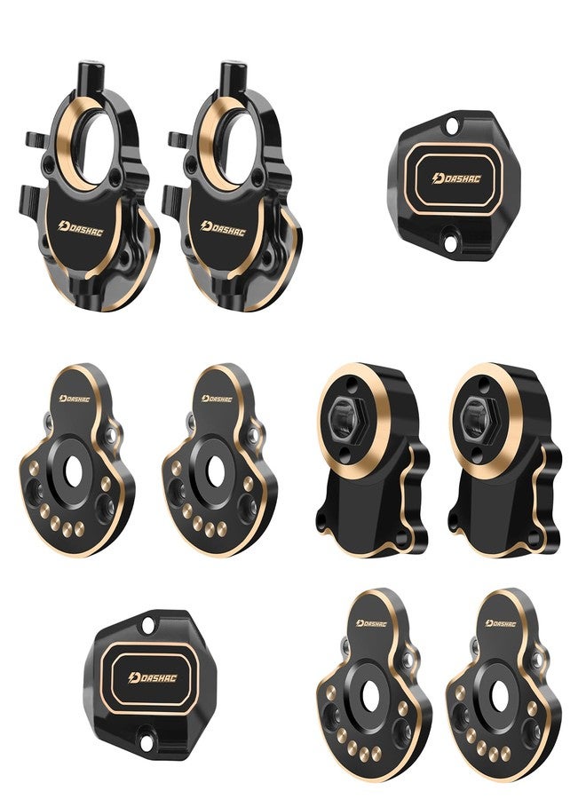 DashRC Brass Upgrade Kit for Redcat Ascent-18 - Steering Knuckles, Portal Housings & Diff Covers for 1/18 RC Crawler - Image 1