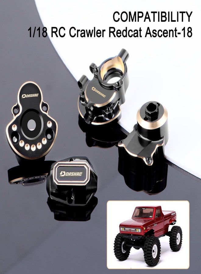 DashRC Brass Upgrade Kit for Redcat Ascent-18 - Steering Knuckles, Portal Housings & Diff Covers for 1/18 RC Crawler - Image 3