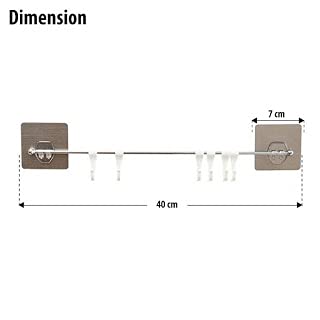 Nirant Magic Sticker Series Self Adhesive Bathroom Towel Hanger Hook Kitchen Hanger Hooks (6 Hooks) - Image 4