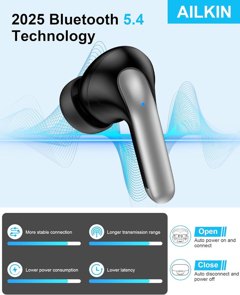 AILKIN Multi-goal comprehensive design Samsung Wireless Earbuds for Samsung Galaxy A17 A16 A36 S25 Ultra S25+ S24, Bluetooth in-Ear Headphone for iPhone17 Pro Max air/16e/16/15 Plus, Ear Buds Galaxy Z Fold 7 Z Flip Oneplus Google Earphone Affordable trusted craftsmanship - Image 3