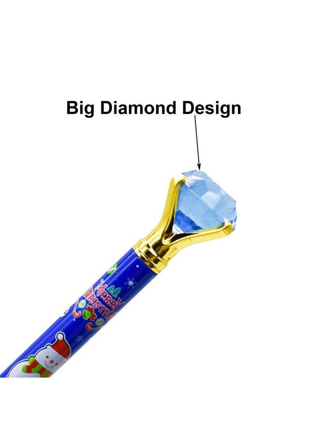 Maydahui Maydahui 8 Pcs Christmas Pens Xmas Diamond Ballpoint Pens Santa Claus Pens Tree Snowman Print Pens for Christmas New Year Party Gift Stocking Stuffers Desk Decor  - Image 4
