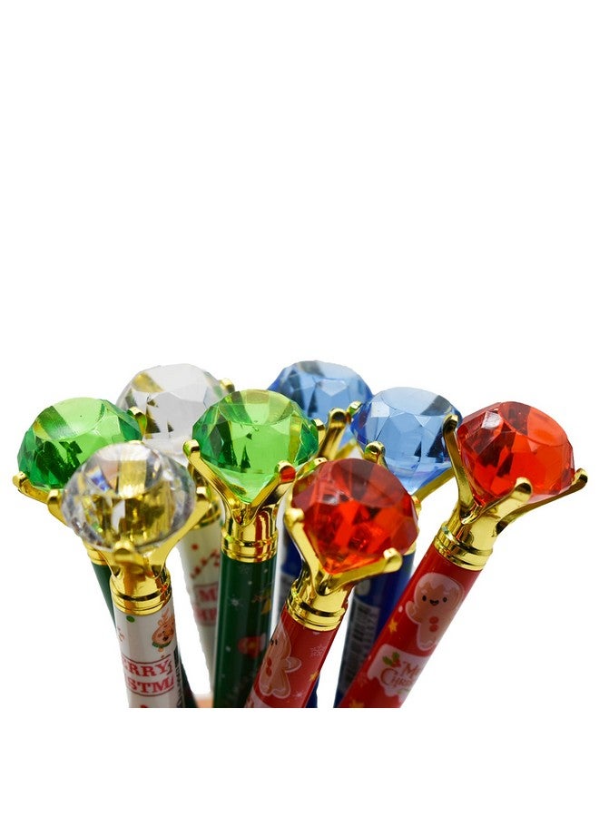 Maydahui Maydahui 8 Pcs Christmas Pens Xmas Diamond Ballpoint Pens Santa Claus Pens Tree Snowman Print Pens for Christmas New Year Party Gift Stocking Stuffers Desk Decor  - Image 5