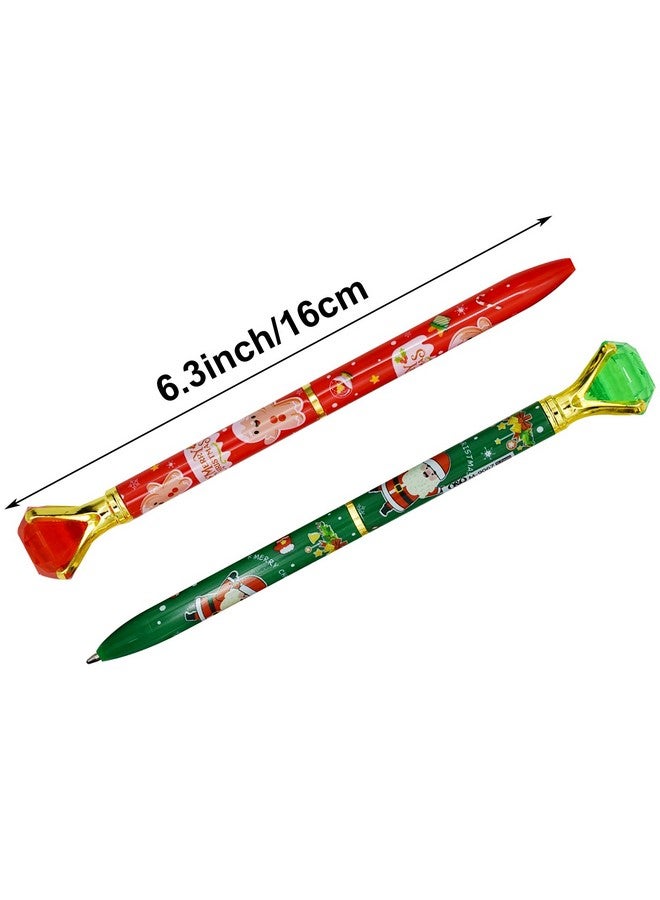 Maydahui Maydahui 8 Pcs Christmas Pens Xmas Diamond Ballpoint Pens Santa Claus Pens Tree Snowman Print Pens for Christmas New Year Party Gift Stocking Stuffers Desk Decor  - Image 2