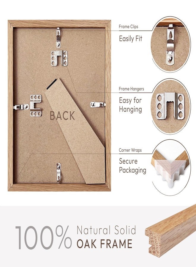 wallwisy 8x10 Picture Frame, Solid Oak Wood 8x10 Photo Frame with Mat to 5x7(Openning Size is 4.5x6.5), 10x8 Picture Frames for Wall and Tabletop Display, Natural Oak 8x10 Frame, Set of 1 - Image 4