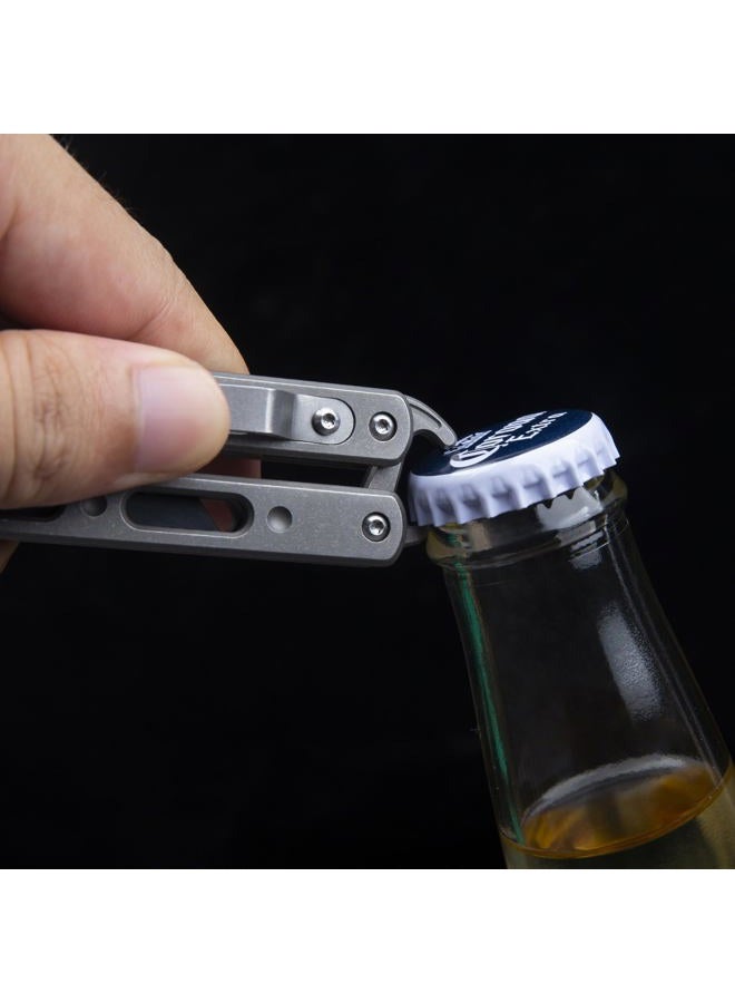 TGZUO Titanium Utility Knife with Clip Mini Pry Bar EDC Box Cutter Flipper Pocket Knife For Outdoor - Image 5