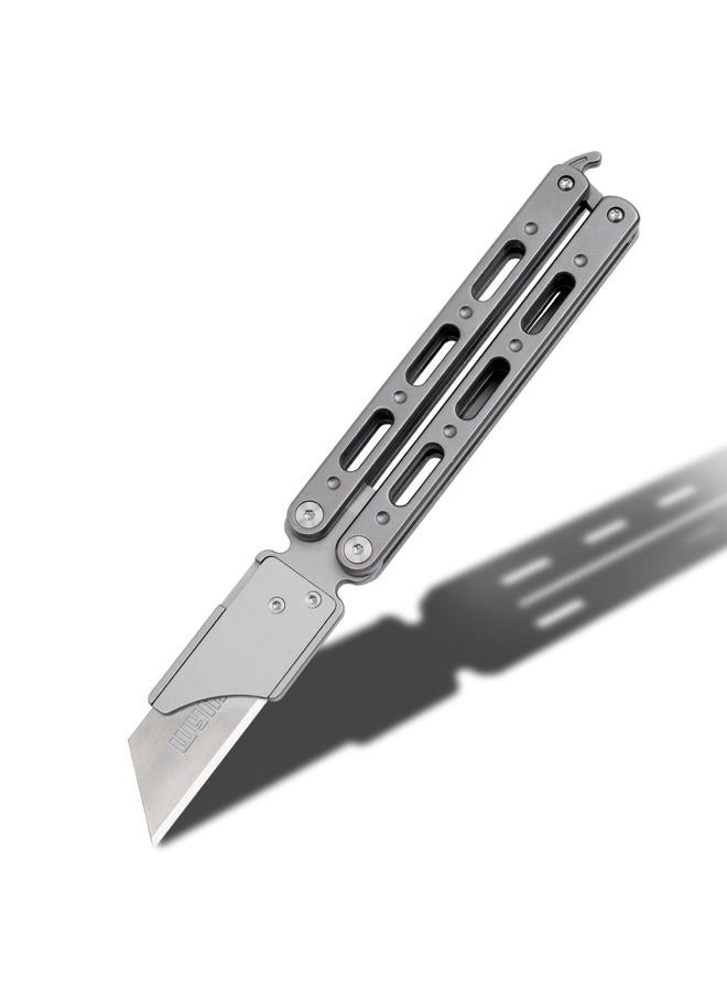 TGZUO Titanium Utility Knife with Clip Mini Pry Bar EDC Box Cutter Flipper Pocket Knife For Outdoor - Image 1
