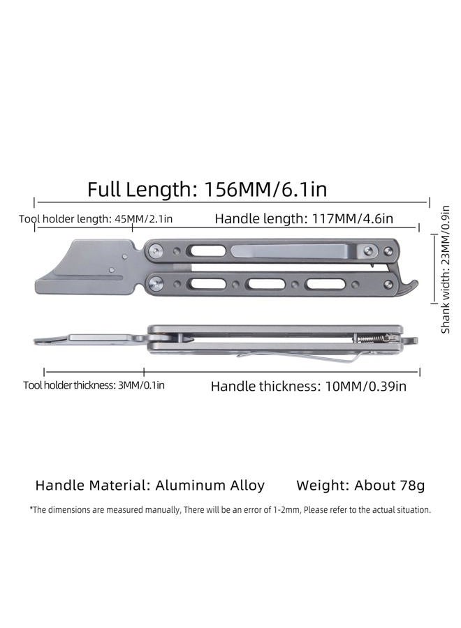 TGZUO Titanium Utility Knife with Clip Mini Pry Bar EDC Box Cutter Flipper Pocket Knife For Outdoor - Image 2