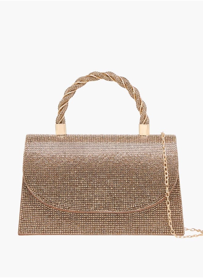 Flora Bella By Shoexpress Women's Studded Satchel Bag with Handle and Chain Strap  - Image 1