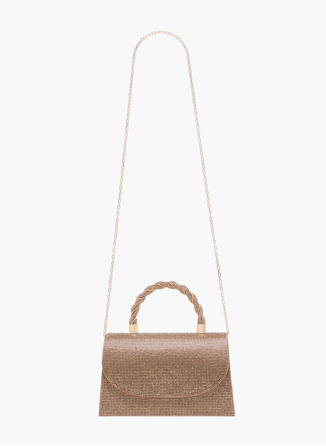 Flora Bella By Shoexpress Women's Studded Satchel Bag with Handle and Chain Strap  - Image 2