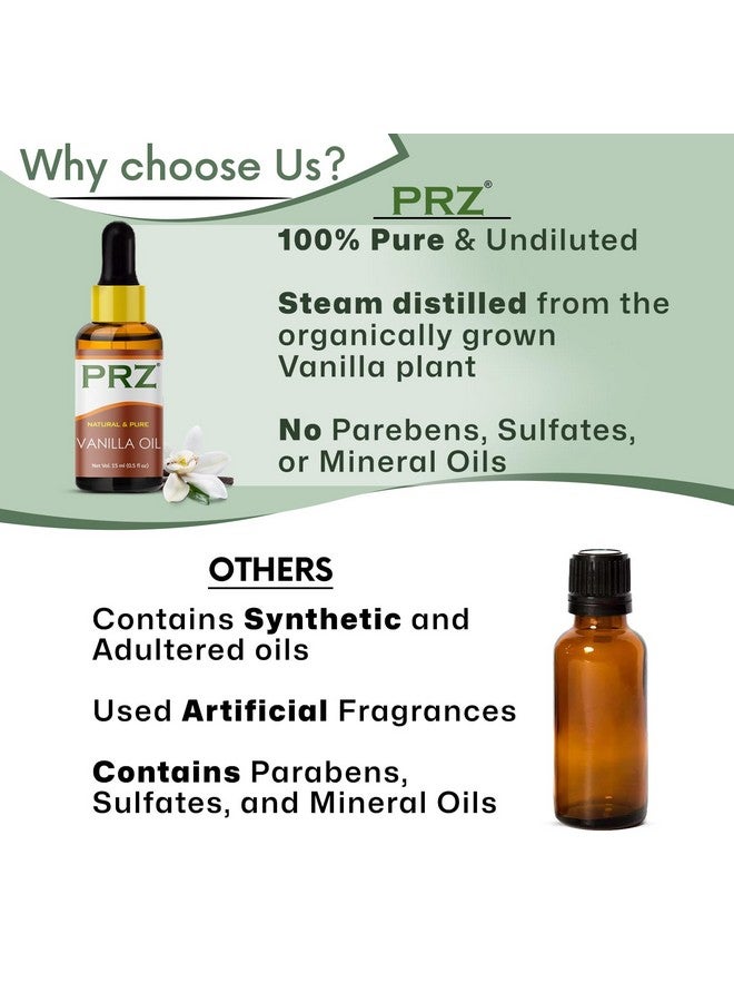 بي ار زد زيت الفانيليا العطري - طبيعي نقي للعناية بالبشرة والعناية بالشعر، 15 مل - Image 2