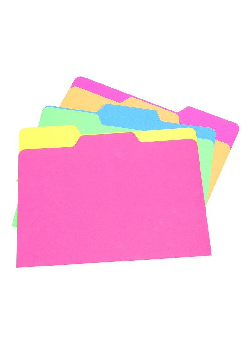 Find It Find It All Tab Letter Size Interior File Folders, Letter Size, Third Cut, Back to School Supplies for College Students, Assorted Neon Colors, 18 Pack (FT07628)  - Image 1