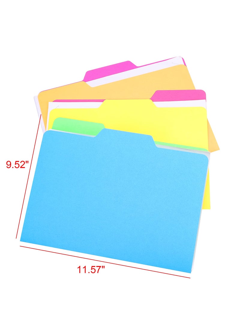 Find It Find It All Tab Letter Size Interior File Folders, Letter Size, Third Cut, Back to School Supplies for College Students, Assorted Neon Colors, 18 Pack (FT07628)  - Image 3