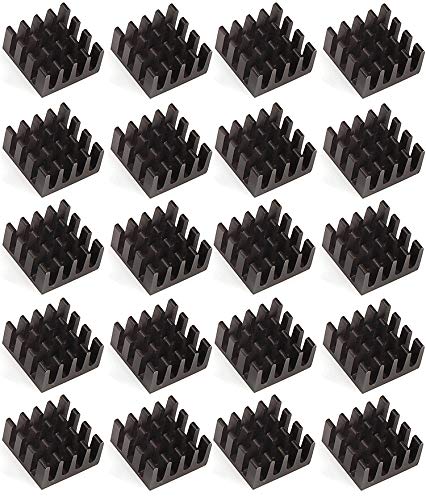 Easycargo 20pcs 14mm Heatsink 14x14x7mm, Black Anodized Aluminum Heat Sink for Cooling Cooler GPU Chips VRAM VGA VRAM RAM (14mmx14mmx7mm) - Image 3