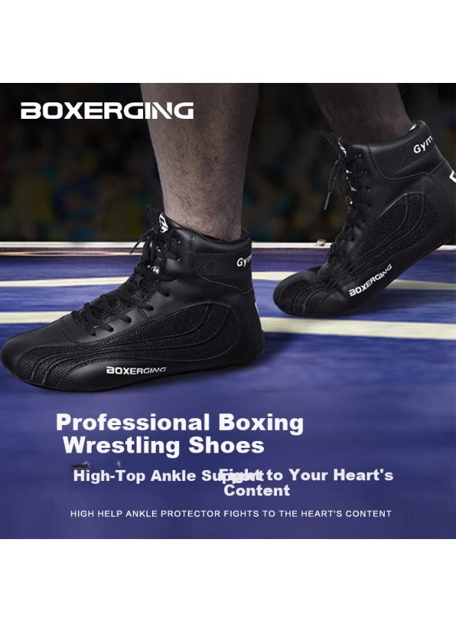 Competing pie Competitive High-Top Boxing Shoes For Men, Women, And Children, Suitable For Mma, Combat Training, Wrestling, And Martial Arts. Pink, Size 37 - Image 3