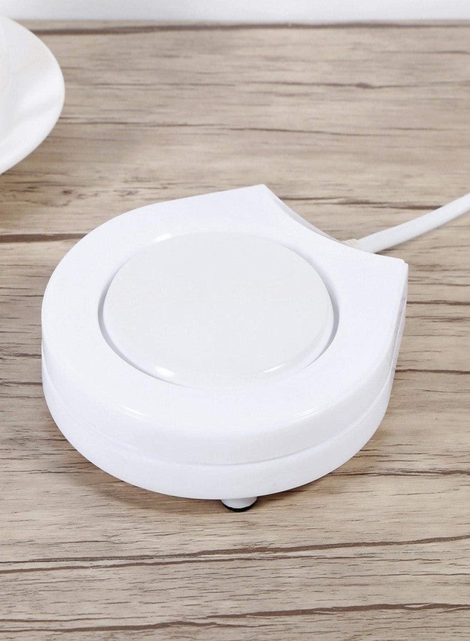 Fdit Mug Warmer Mat,White Electric Powered Cup Warmer Heater Pad Coffee Tea Milk Mug US Plug 110V - Image 5
