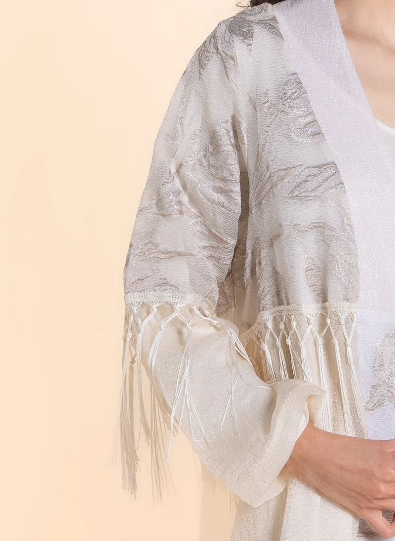 SHAPES DETAIL EMBROIDERED ABAYA WITH DRESS