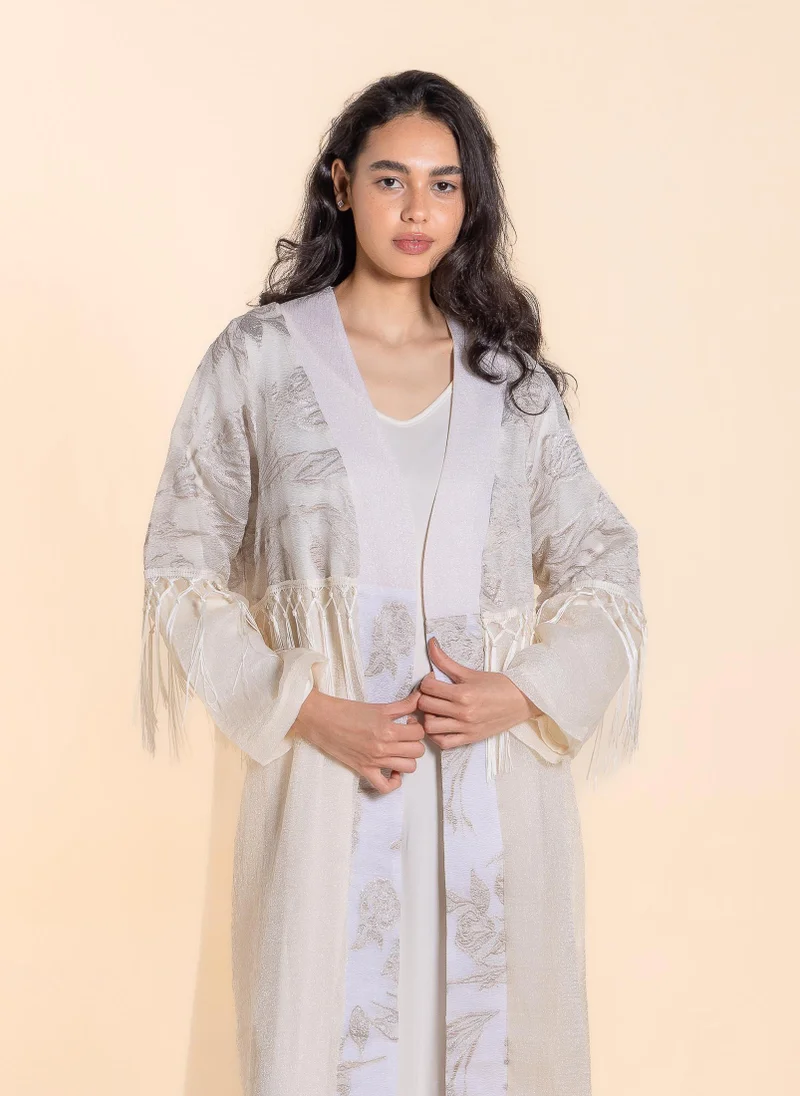 SHAPES DETAIL EMBROIDERED ABAYA WITH DRESS