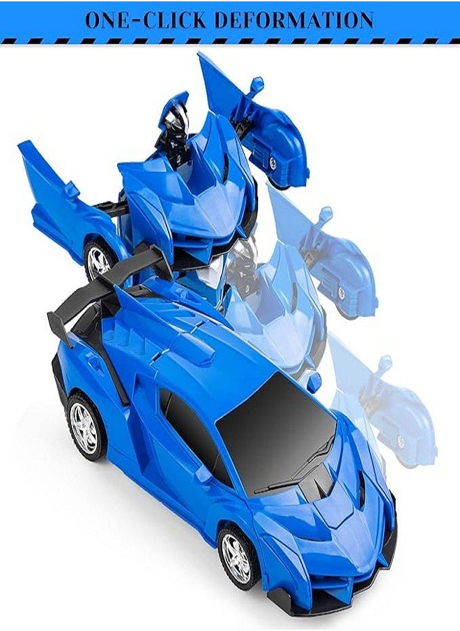 Generic - 2 In 1 Transformer Deformation Robot Lamborghini Car - Remote Control  With Lights & Music (Blue) - Image 1