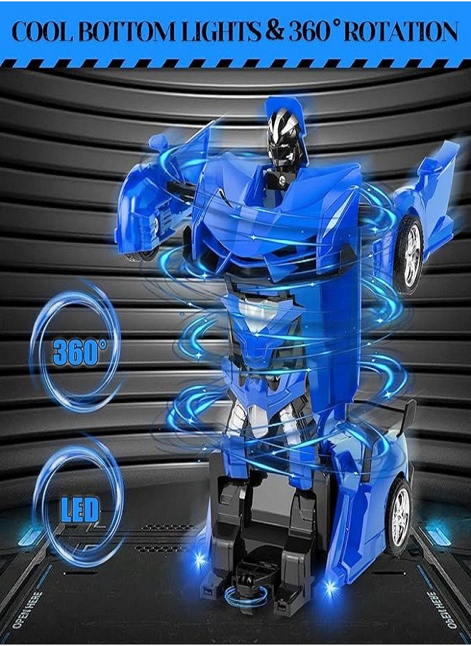 Generic - 2 In 1 Transformer Deformation Robot Lamborghini Car - Remote Control  With Lights & Music (Blue) - Image 1