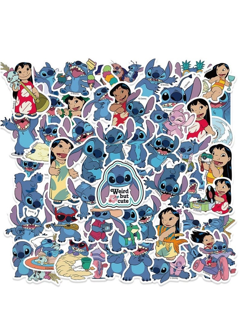 51PCS Lilo & Stitch Stickers Pack, Cartoon Vinyl Waterproof Sticker for Water Bottle, Laptop, PC, Case, Car, Notebook, Skateboard, Journal, Aesthetic Stickers as Gifts for Kids, Teens - Image 1