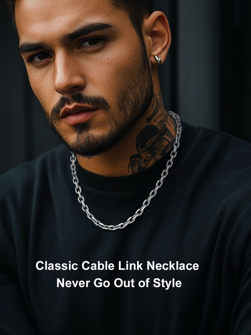 ChainsPro Stainless Steel Necklaces Mens 18inch Punk Cable Link Chain Gifts - Image 3
