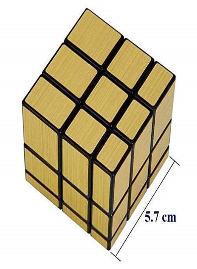 Trade Globe High Speed Stickerless Super Magic Rubix's Cube 3D Brain Teaser Puzzle Game for Beginners and Professionals (Puzzle Cube Set of 2 (Gold Mirror/Pyramid)) - Image 2