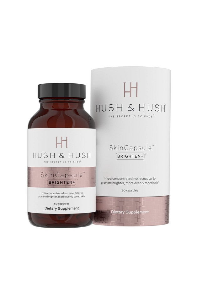 Hush & Hush Hush & Hush SkinCapsule Brighten+ - Skin Brightening Vitamin C Supplement - Glowing Skin Beauty Vitamins - Reduces Dark Spots & Discoloration - Vegan, Non-GMO, Gluten Free - 60 Capsules - Image 1