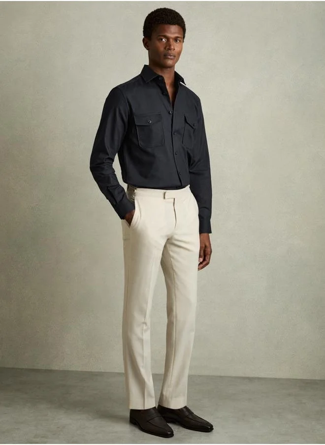 REISS Ls Twin Pocket Textured Overshirt
