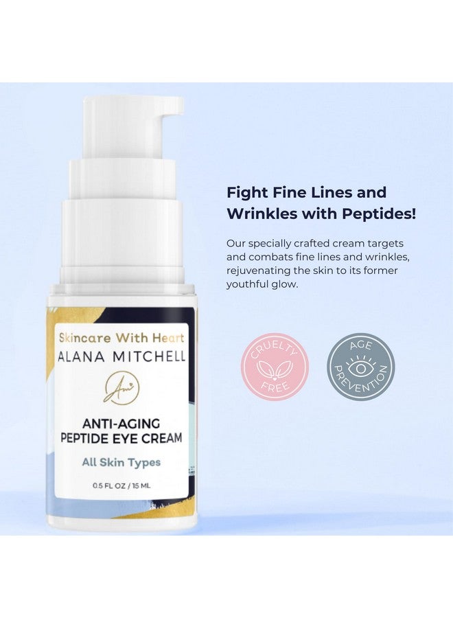 Alana Mitchell Antiaging Peptide Under Eye Cream Peptide Eye Cream For Hydrated & Firm Skin Under Eye Cream For Dark Circles And Puffiness Anti Aging Eye Cream For Crows Feet & Fine Lines (0.5 Oz/15 Ml) - Image 2