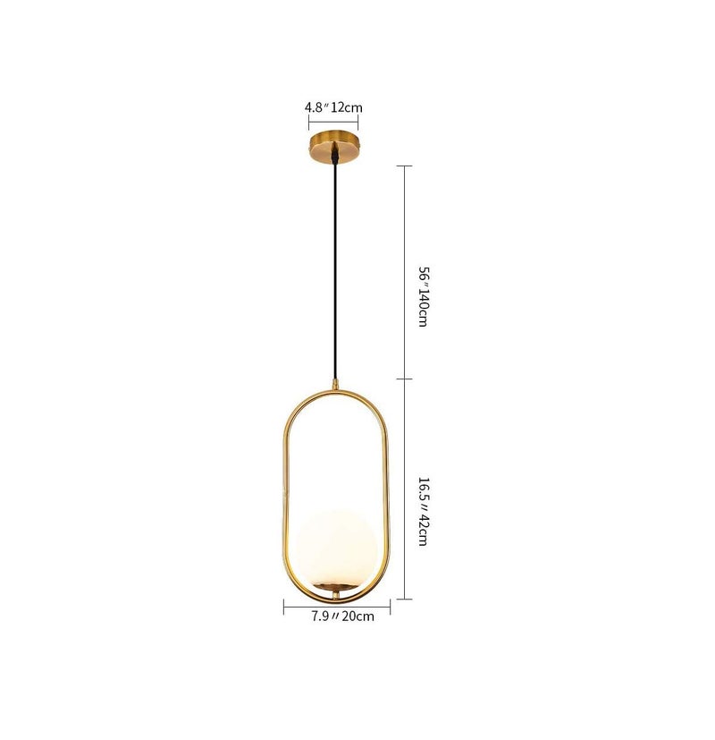SINOMAN Glass Hanging Lights for Living Room/Lights for Ceiling/Hanging Lamps for Home Decoration/Decorative Hanging Lights,Metal (Capsule Gold Single, Without Bulb) - Image 2