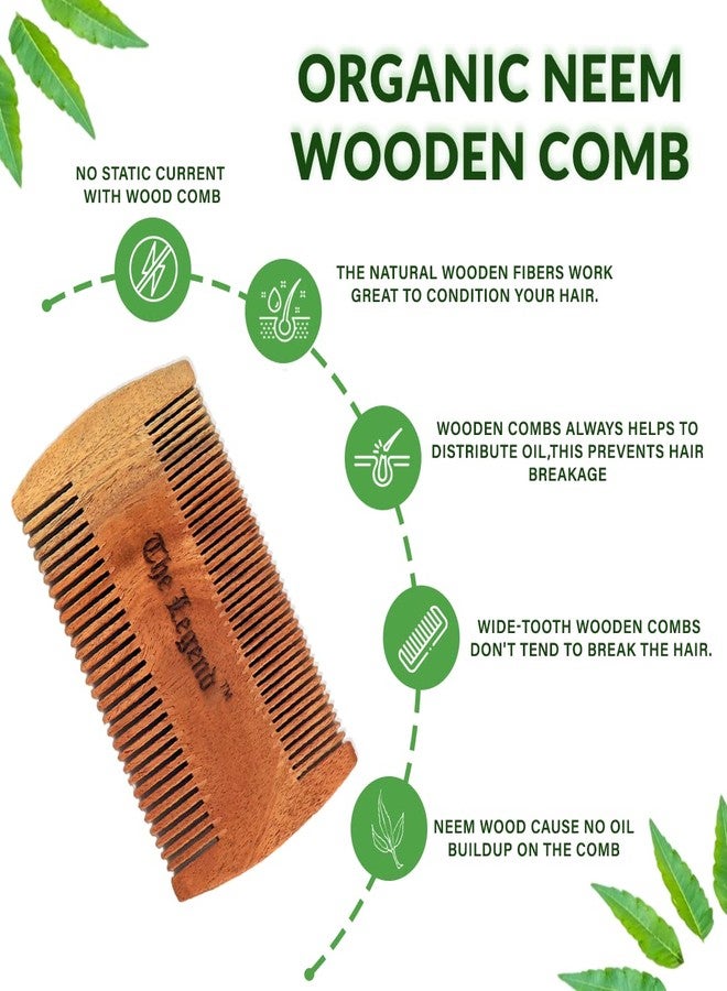 The Legend Organic Pure Neem Wood Comb Beard, Brown - Image 2