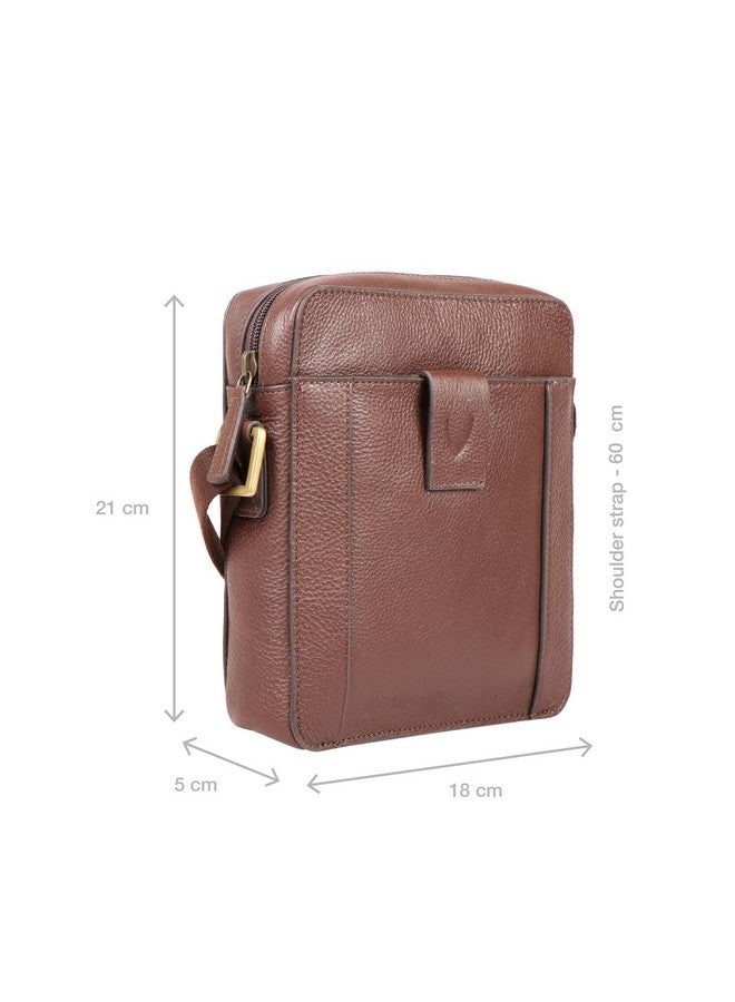 Hidesign Leather Messenger Bag- Brown - Image 2