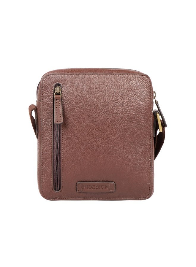 Hidesign Leather Messenger Bag- Brown - Image 3